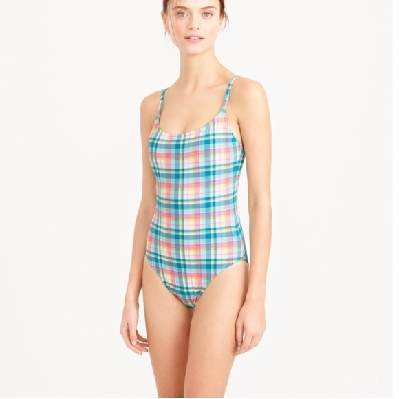J. Crew seamless underwire swimsuit vintage plaid NWT Sz 6 $168